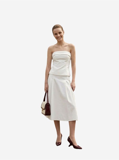 Ensemble blouse bustier et jupe midi à taille haute my fashion - Kiabi