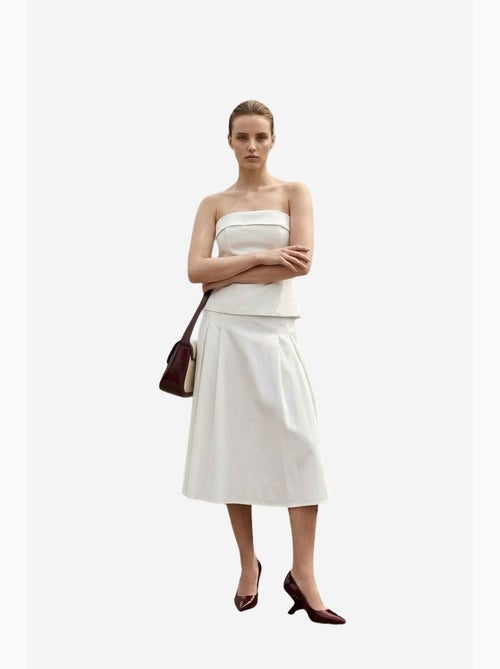 Ensemble blouse bustier et jupe midi à taille haute my fashion - Kiabi