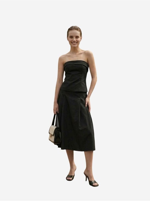 Ensemble blouse bustier et jupe midi à taille haute my fashion - Kiabi