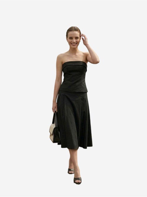 Ensemble blouse bustier et jupe midi à taille haute my fashion - Kiabi