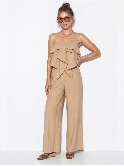 Ensemble blouse bustier et pantalon large à volants lucci - Kiabi