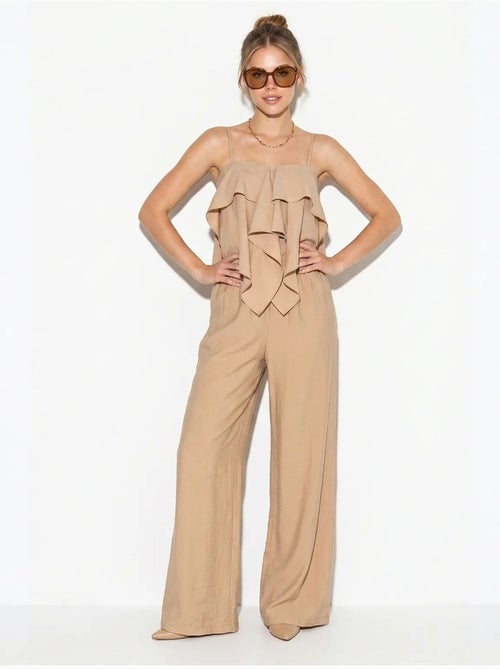 Ensemble blouse bustier et pantalon large à volants lucci - Kiabi