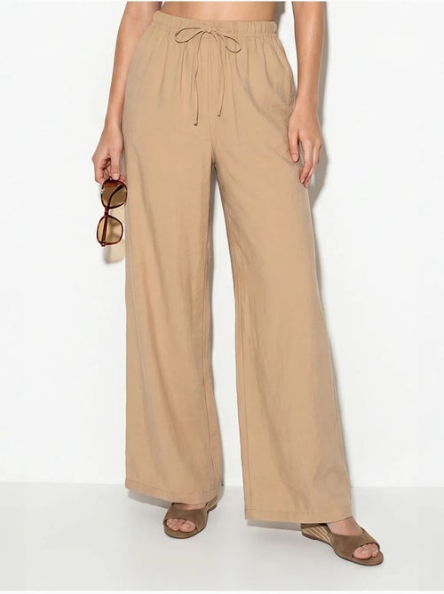 Ensemble blouse bustier et pantalon large à volants lucci - Kiabi