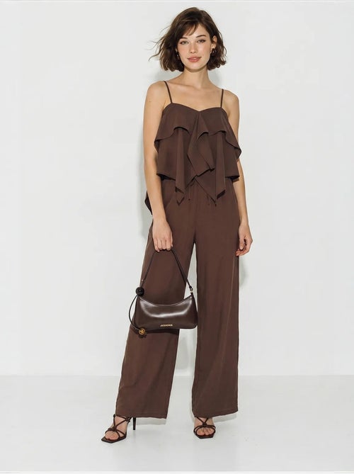 Ensemble blouse bustier et pantalon large à volants lucci - Kiabi