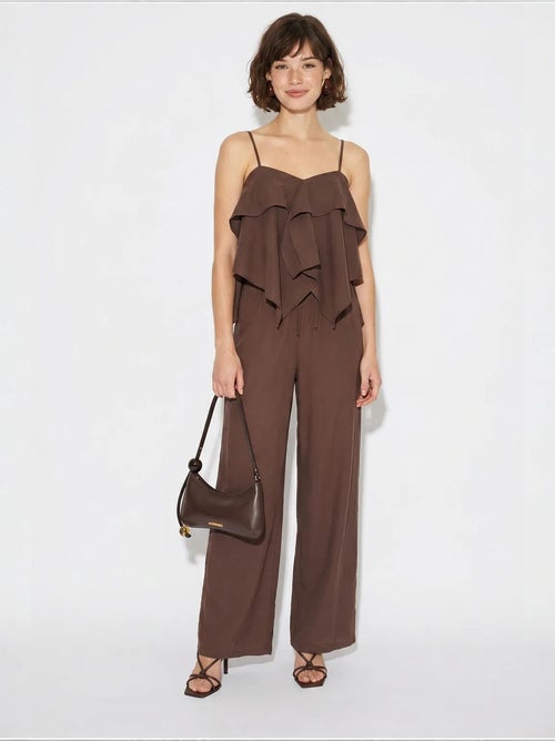 Ensemble blouse bustier et pantalon large à volants lucci - Kiabi