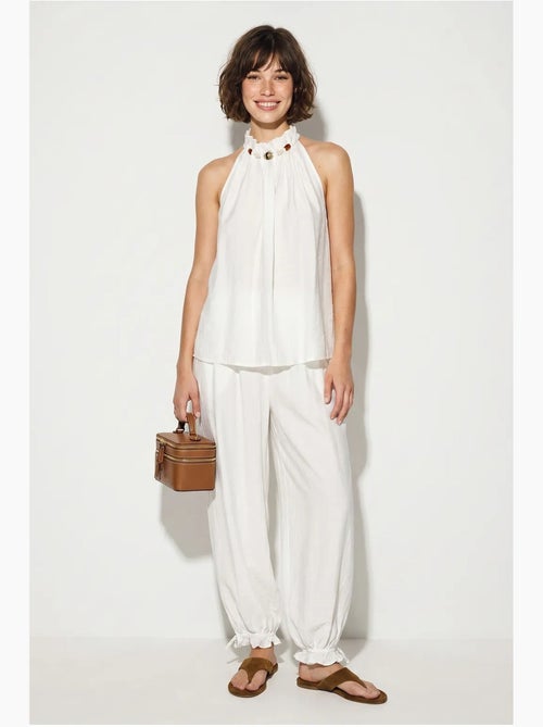 Ensemble blouse dos-nu et pantalon taille haute lucci - Kiabi