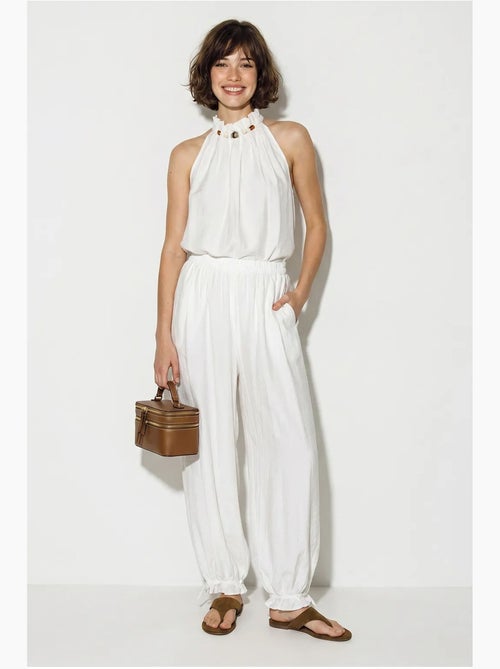 Ensemble blouse dos-nu et pantalon taille haute lucci - Kiabi