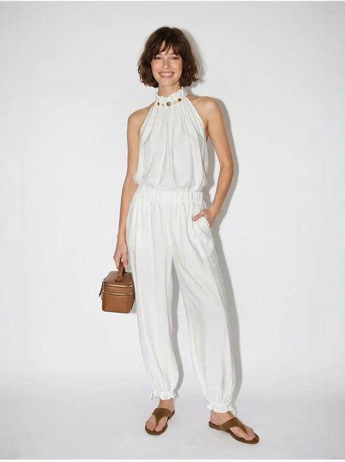 Ensemble blouse dos-nu et pantalon taille haute lucci - Kiabi