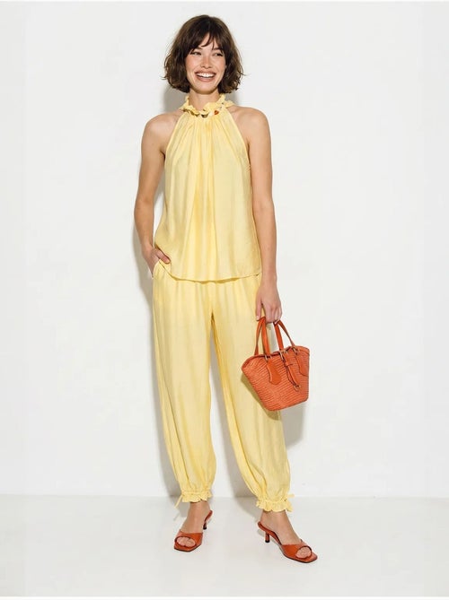 Ensemble blouse dos-nu et pantalon taille haute lucci - Kiabi