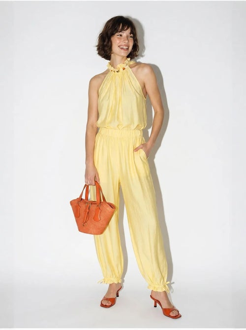 Ensemble blouse dos-nu et pantalon taille haute lucci - Kiabi
