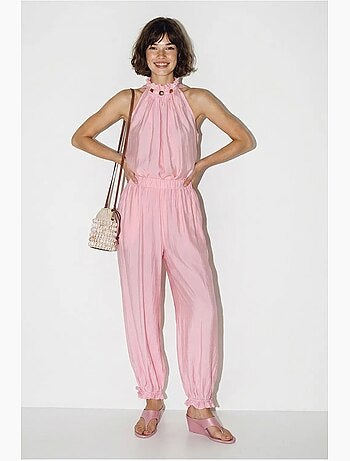 Ensemble blouse dos-nu et pantalon taille haute lucci
