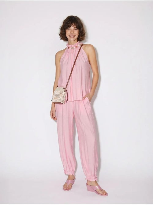 Ensemble blouse dos-nu et pantalon taille haute lucci - Kiabi