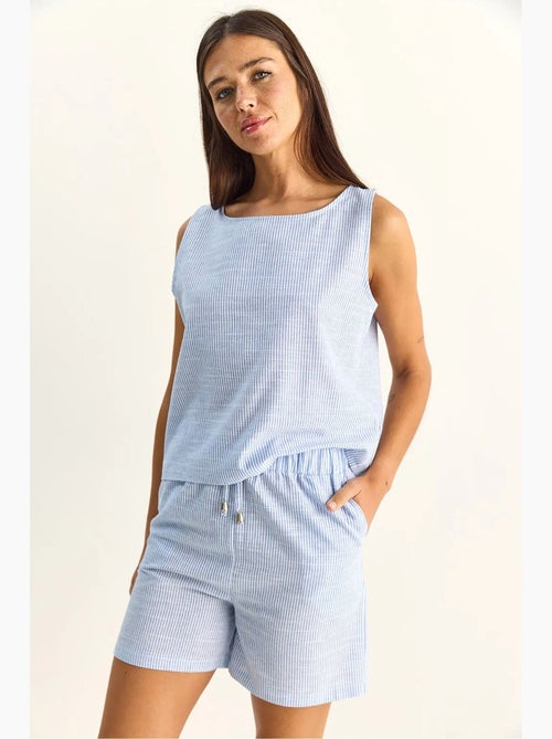 Ensemble blouse et short rayé en seersucker lucci - Kiabi