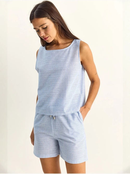 Ensemble blouse et short rayé en seersucker lucci - Kiabi