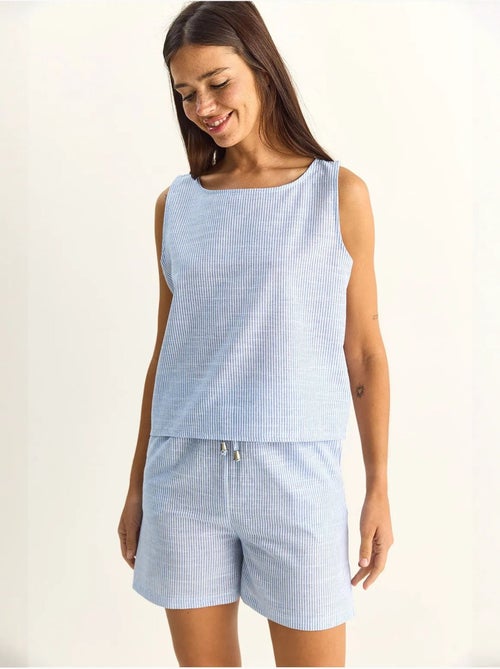 Ensemble blouse et short rayé en seersucker lucci - Kiabi