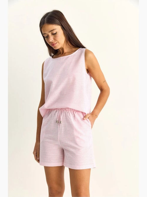 Ensemble blouse et short rayé en seersucker lucci - Kiabi
