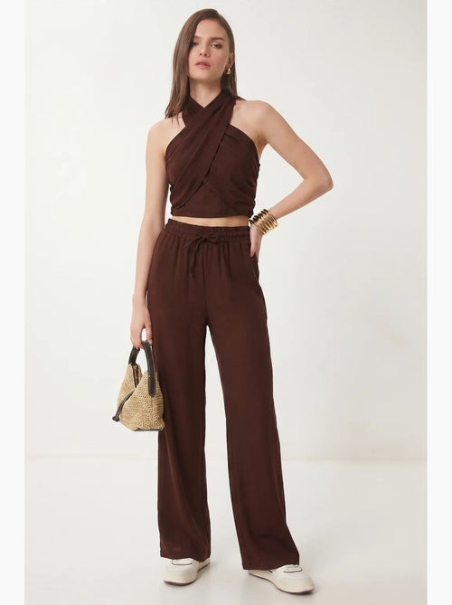 Ensemble blouse halter et pantalon large istanbul - Kiabi