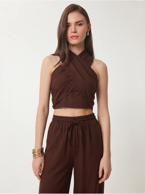 Ensemble blouse halter et pantalon large istanbul - Kiabi