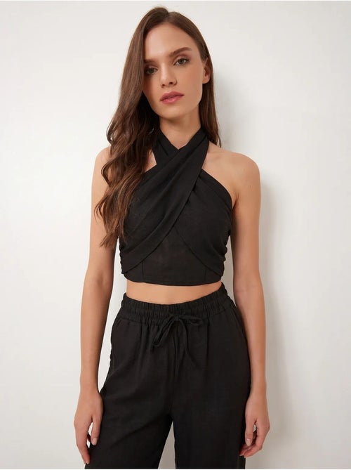 Ensemble blouse halter et pantalon large istanbul - Kiabi