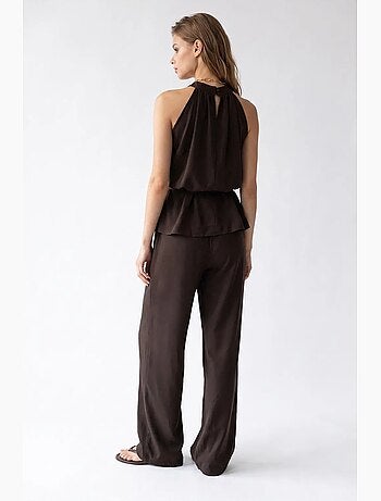 Ensemble blouse halter et pantalon large mixray
