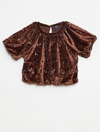 Ensemble blouse + pantalon flare fit en velours