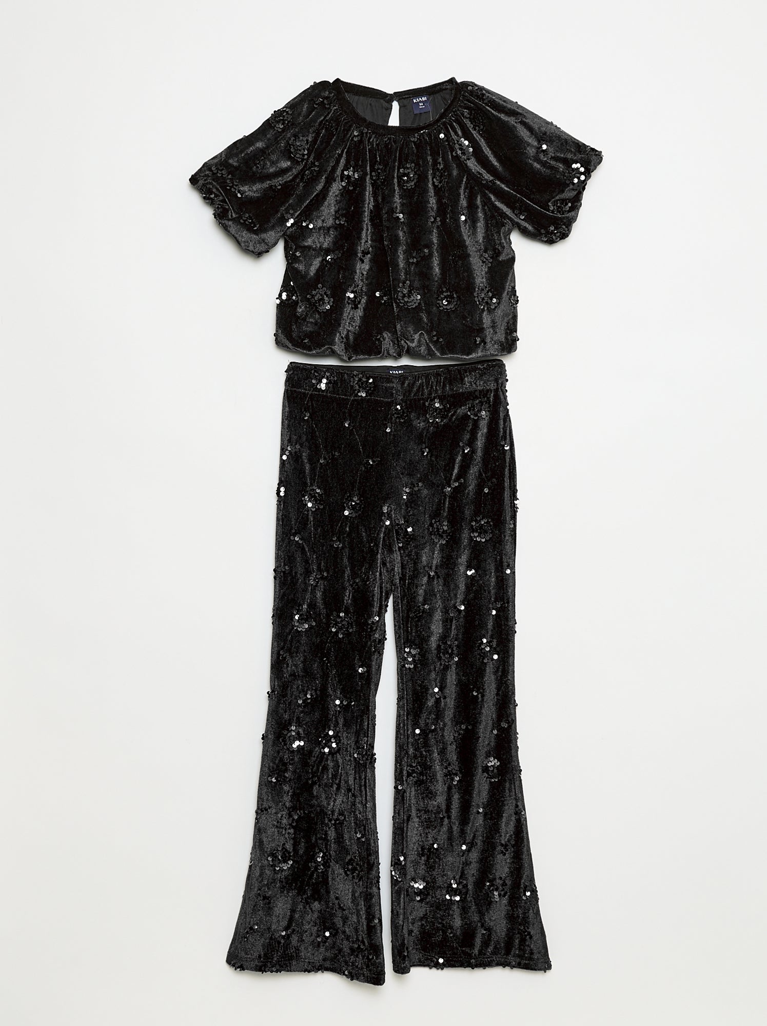 Ensemble blouse + pantalon flare fit en velours