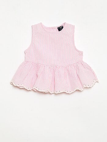 Ensemble blouse + pantalon Vichy - 2 pièces