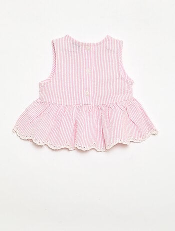 Ensemble blouse + pantalon Vichy - 2 pièces