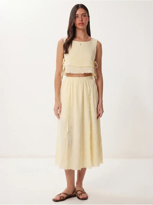 Ensemble blouse sans manches et jupe midi en coton istanbul - Kiabi