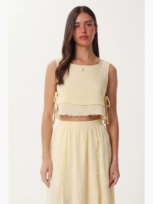 Ensemble blouse sans manches et jupe midi en coton istanbul - Kiabi