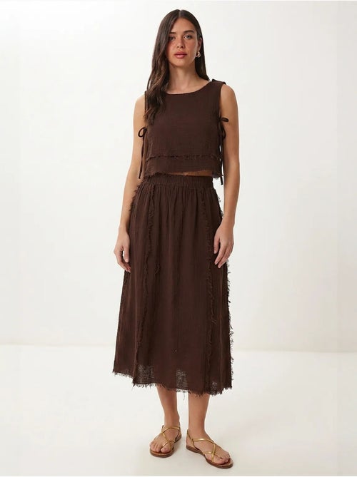 Ensemble blouse sans manches et jupe midi en coton istanbul - Kiabi