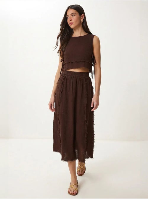 Ensemble blouse sans manches et jupe midi en coton istanbul - Kiabi