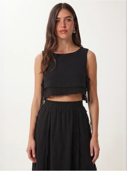 Ensemble blouse sans manches et jupe midi en coton istanbul - Kiabi