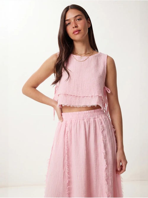 Ensemble blouse sans manches et jupe midi en coton istanbul - Kiabi