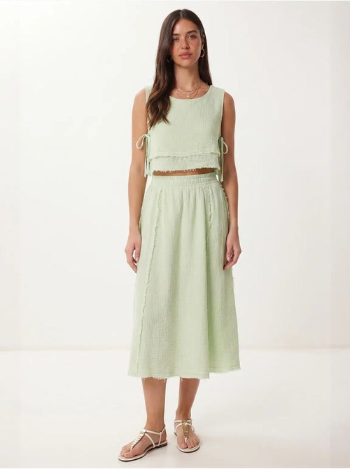 Ensemble blouse sans manches et jupe midi en coton istanbul - Kiabi