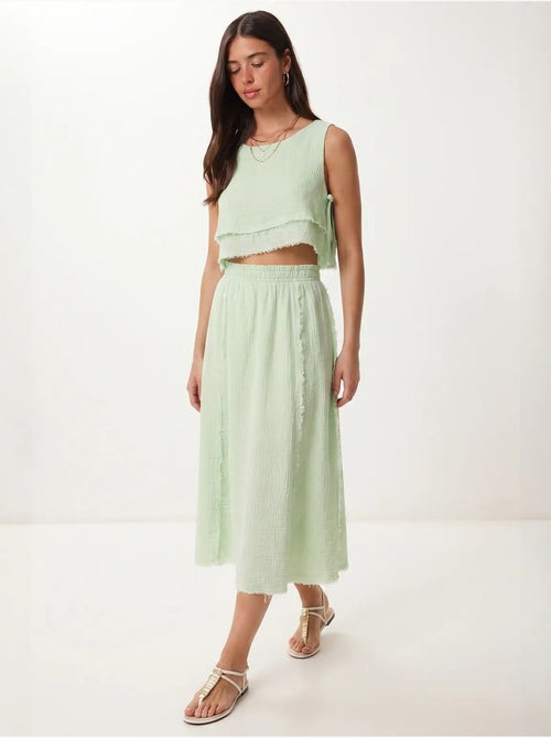 Ensemble blouse sans manches et jupe midi en coton istanbul - Kiabi