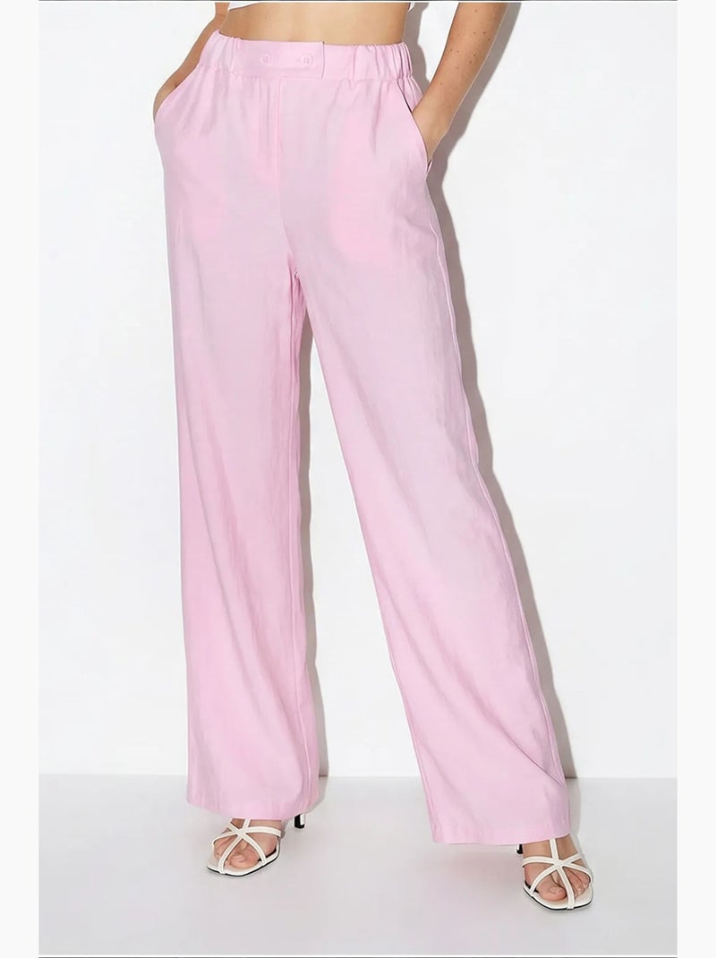 Ensemble blouse sans manches et pantalon large ceinturé lucci Rose - Kiabi