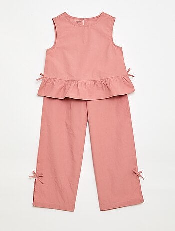 Ensemble blouse sans manches + pantalon - 2 pièces