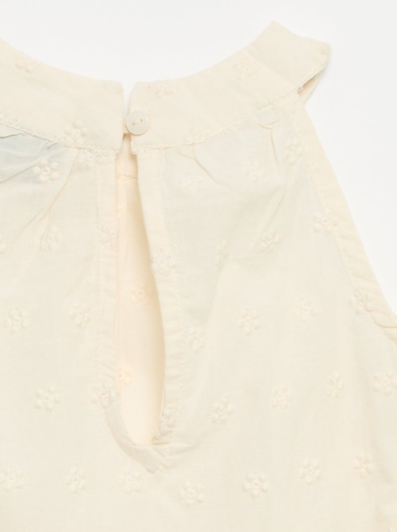 Ensemble blouse sans manches + short Ecru - Kiabi