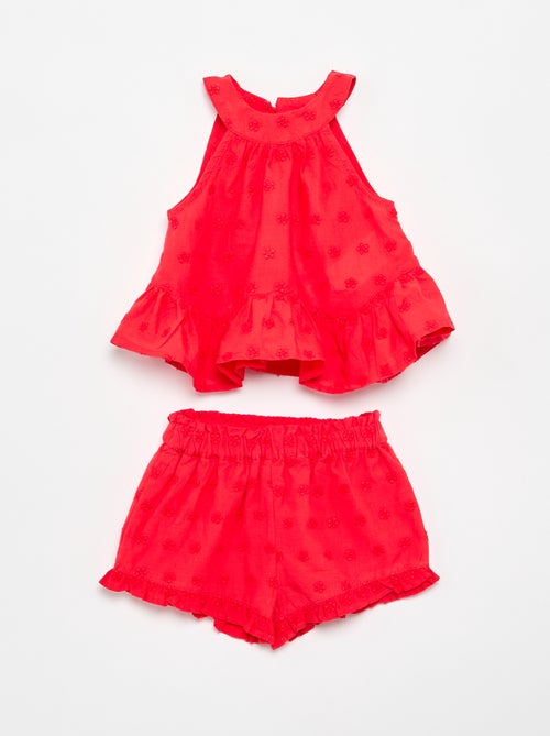 Ensemble blouse sans manches + short - Kiabi