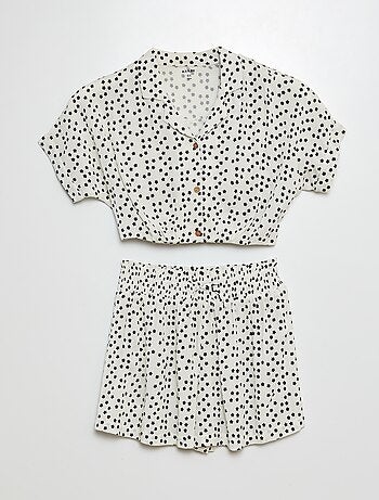 Ensemble blouse + short - 2 pièces