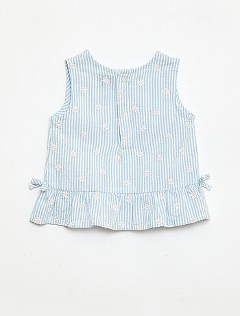 Ensemble blouse + short à motif vichy - 2 pièces