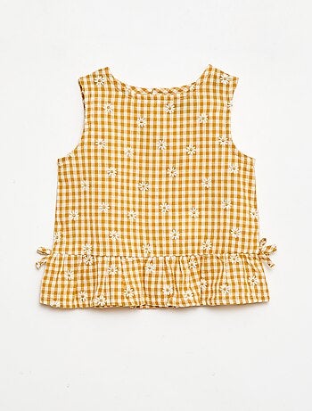 Ensemble blouse + short à motif vichy - 2 pièces