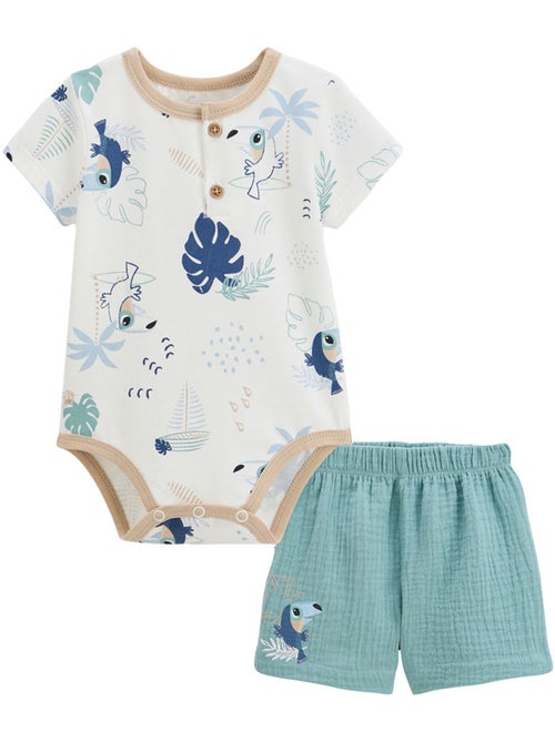 Ensemble body bébé et short en gaze de coton Toucana - Kiabi Ensemble body bébé et short en gaze de coton Toucana - Kiabi