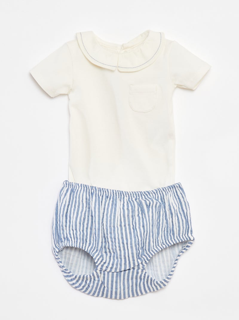 Ensemble body + culotte - 2 pièces BLEU - Kiabi