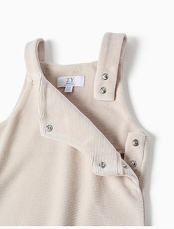 Ensemble body en coton + salopette en velours