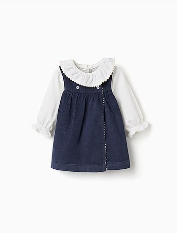 Ensemble body et robe en velours côtelé