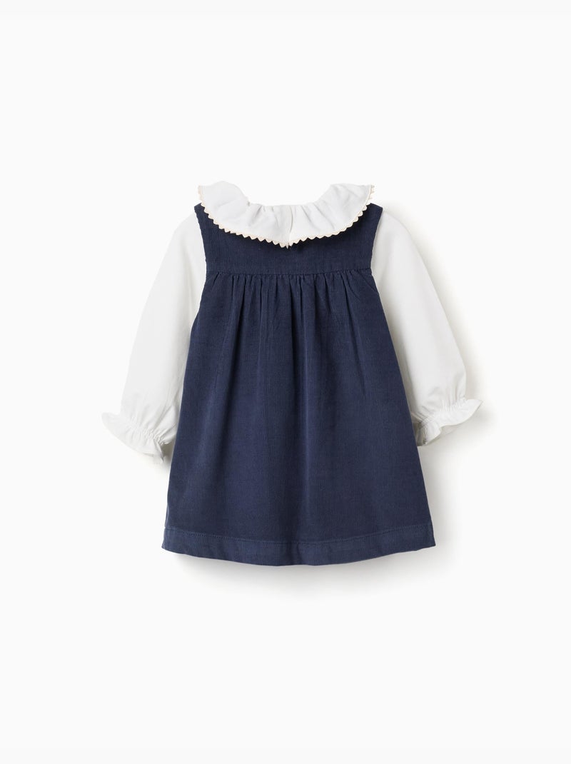 Ensemble body et robe en velours côtelé Bleu foncé - Kiabi