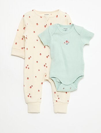 Ensemble body évolutif + dors bien en maille côtelée