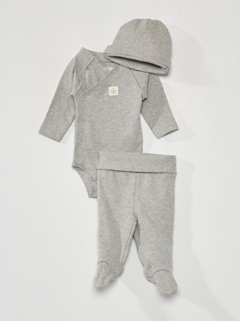 Ensemble body + legging + bonnet - 3 pièces Gris - Kiabi